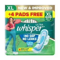Whisper Ultra XL Sanitary Pads – 48 Count