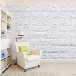 White Brick Textured Peel and Stick Wallpaper
