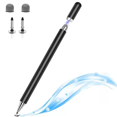 Image of WHITE CHERRY® Aluminium Fine Point Stylus Pen with Spare Disk for Touch Screens Devices 2-in-1 Capacitive,Compatible wit