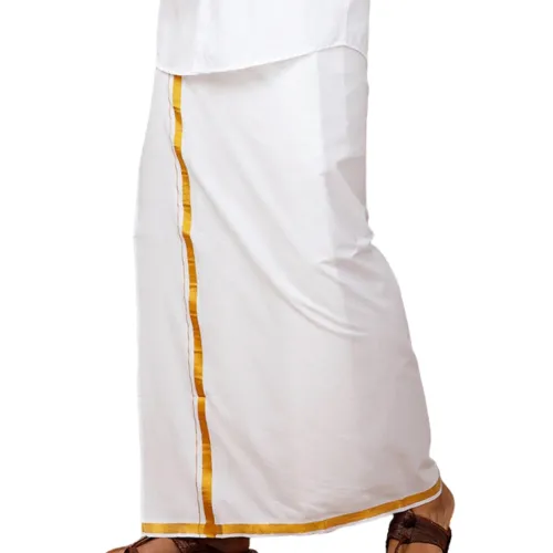 Image of White Dhoti for Men Cotton 