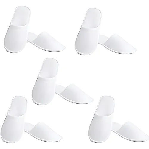 Image of White Disposable Cotton Slippers for Women