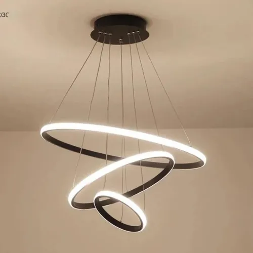 Image of Whiteray Spiral LED 3-Ring Chandelier