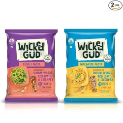 WickedGud 2X Fiber Fusilli & Macaroni Pasta Combo
