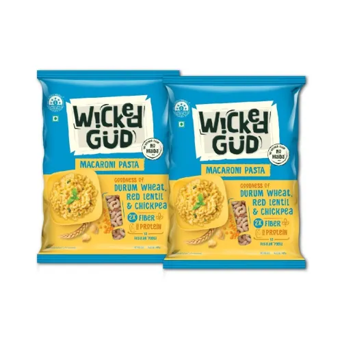 Image of WickedGud 2X Fiber Macaroni Pasta (400gm x 2)