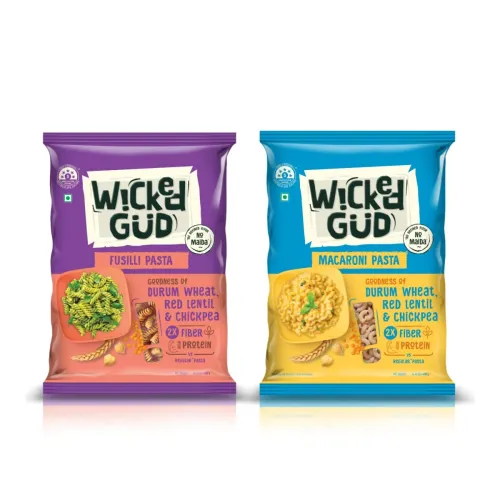 Image of WickedGud Fiber Fusilli & Macaroni Pasta 400g * Pack of 2