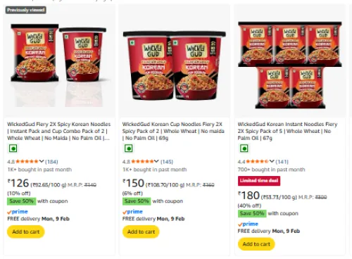 Image of WickedGud Korean Noodles starting @ ₹63