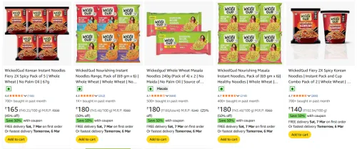 Image of WickedGud Noodles - Apply Coupon 50% Coupon Starting At ₹90