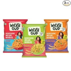 WickedGud Nourishing Instant Noodles Range (Single Packs) | No Maida | No Oil | No MSG | High Protein | High Fibre | Cho