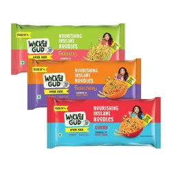 WickedGud Nourishing Instant Noodles Range Assorted | No Maida | No Palm Oil | No MSG | High Protein | High Fibre | Cholesterol Free, 240 grams x 3