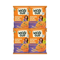 WickedGud Nourishing Schezwan Instant Noodles (69 gm) | Healthy Noodles | No Maida | No Oil | No MSG | High Protein | High Fibre | Cholesterol Free