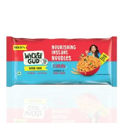Wickedgud Whole Wheat Curry Noodles 240g (Pack of 4)