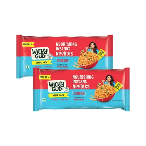 Image of Wickedgud Whole Wheat Curry Noodles, 240g (Pack of 8)
