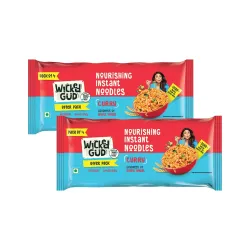 Wickedgud Whole Wheat Curry Noodles 240g (Pack of 4) x 2 | No Maida | No Palm Oil | Source of Protein