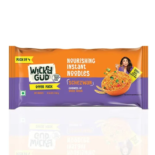Image of Wickedgud Whole Wheat Schezwan Noodles 240g Pack of 4