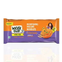 Wickedgud Whole Wheat Schezwan Noodles 240g (Pack of 4) | No Maida | No Palm Oil | Source of Protein