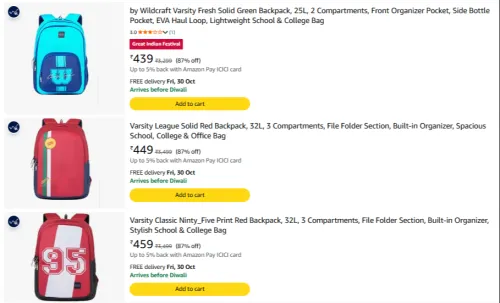Image of Wiki backpack for Men & Women at minimum 75% Discount
