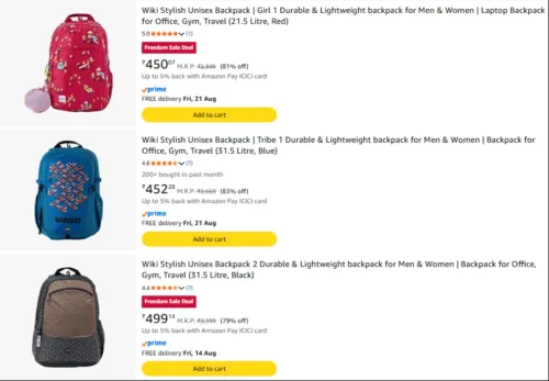 Image of Wiki Laptop Backpacks upto 83% discount 