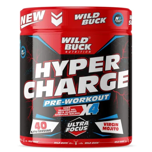Image of WILD BUCK Hyper Charge Pre-X4 Hardcore Pre-Workout Supplement with Creatine 
