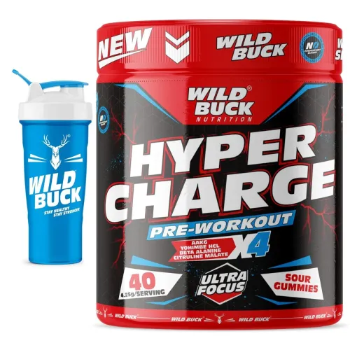 Image of WILD BUCK Hyper Charge Pre-X4 Pre-Workout Supplement 