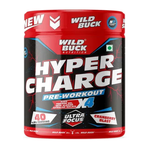 Image of WILD BUCK Hyper Charge Pre-X4 Pre-Workout Supplement powder