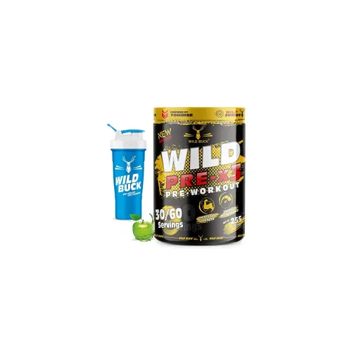 Image of WILD BUCK Wild Pre-X3 Hardcore Pre-Workout Supplement Powder With Creatine Monohydrate, Arginine Aakg Free Shaker