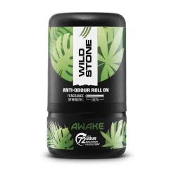 Wild Stone Awake Anti-Odour Roll On For Men, 50ml | Up to 72-Hour Odour Control | Enriched with Matcha tea and chamomile