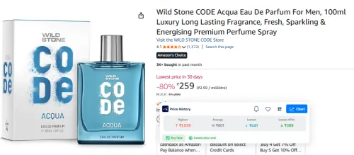 Image of Wild Stone CODE Acqua Eau De Parfum For Men 100ml 