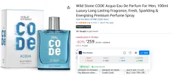 Wild Stone CODE Acqua Eau De Parfum For Men 100ml 