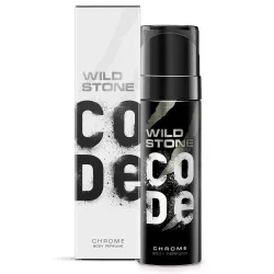 WILD STONE CODE Chrome Long Lasting No Gas Body Perfume For Men, 150Ml - Chrome, Spray