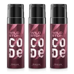 Wild Stone CODE Iridium Body Perfume for Men, Pack of 3
