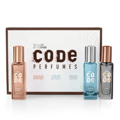 Image of Wild Stone CODE Luxury EDP Perfumes Gift Set for Men, Pack of 3 (3x20ml) | Premium Long Lasting Perfume Gift Pack | Gift