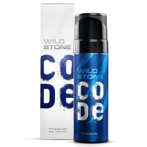 Image of WILD STONE CODE Titanium Long Lasting No Gas Body Perfume Spray For Men, 150Ml
