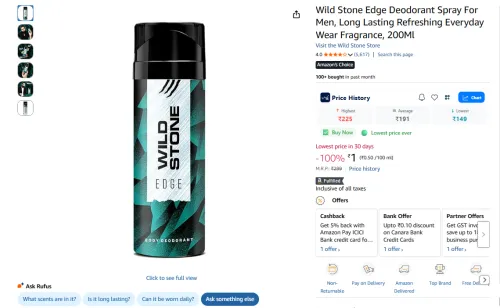 Image of Wild Stone Edge Deodorant Spray 200Ml