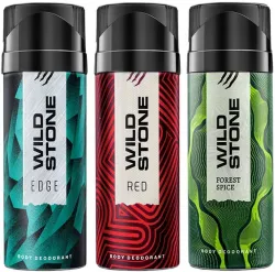 Wild Stone edge, forest spice, red deodorant combo Body Spray (450 ml, Pack of 3)