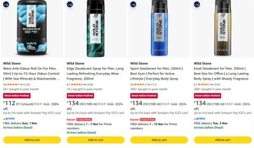Image of Wild+Stone Fragrance starting ₹112 