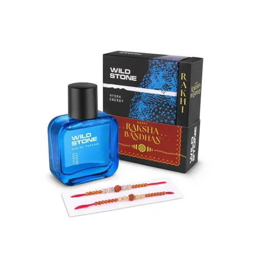 Image of Wild Stone Hydra Energy EDP for Men 50ml with Rakhi | Raksha Bandhan Gift Set for Brother | Aromatic & Fougere Long Last
