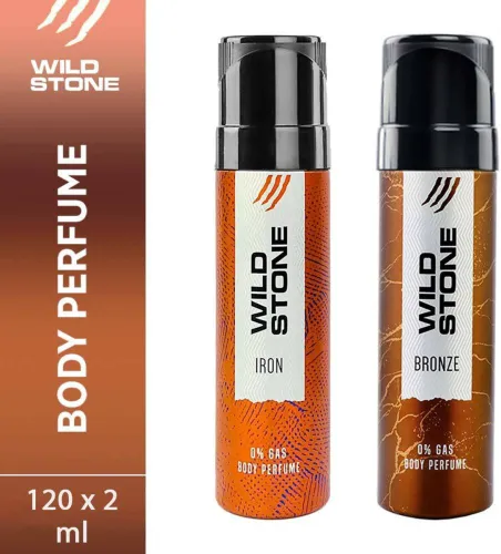 Image of Wild Stone Iron and Bronze Body Spray For Men (240 ml, Pack of 2)