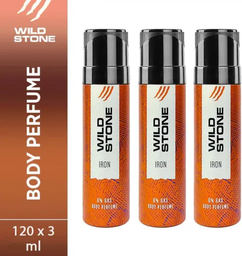 Image of Wild Stone Iron Pack of 3 Perfume Body Spray (360ml)