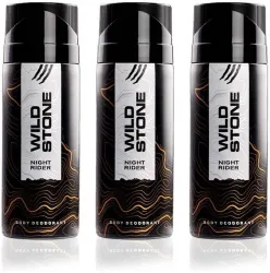 Wild Stone Night-rider Deodorant Spray - For Men (450 ml, Pack of 3)