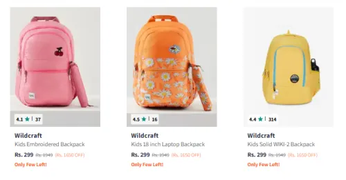 Image of Wildcraft Backpack Starting @ ₹299