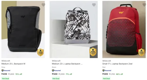 Image of Wildcraft Backpacks Minimum 66% Discount