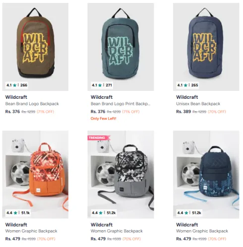Image of Wildcraft Backpacks @ Minimum 70% Discount