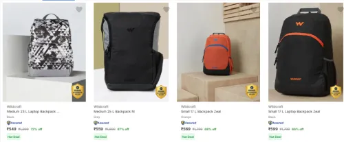 Image of Wildcraft Backpacks Starting @ ₹549