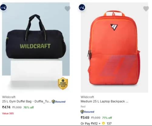 Image of Wildcraft Bags & Backpacks at minimum 76% Discount