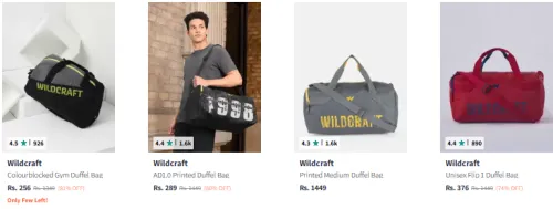 Image of Wildcraft Duffel Bag Starting @ ₹256