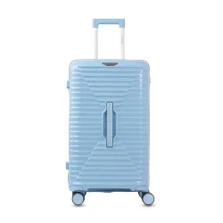 Wildcraft Keystone 8 Wheel Polycarbonate Travel Luggage Lightweight Antitheft Zipper Trunk Style Stylish Luggage,Powder 