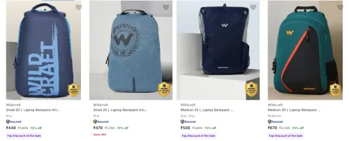 Image of Wildcraft Laptop Bags at minimum 70% Discount