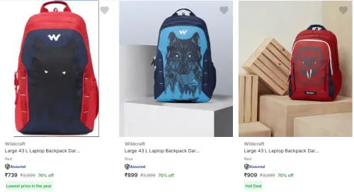Image of Wildcraft Laptop Bags at minimum 70% Discount
