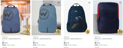 Image of Wildcraft Laptop Bags Minimum 70% Discount