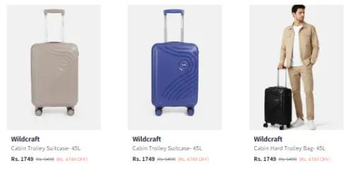 Image of Wildcraft Luggage Bags at Minimum 70% Discount